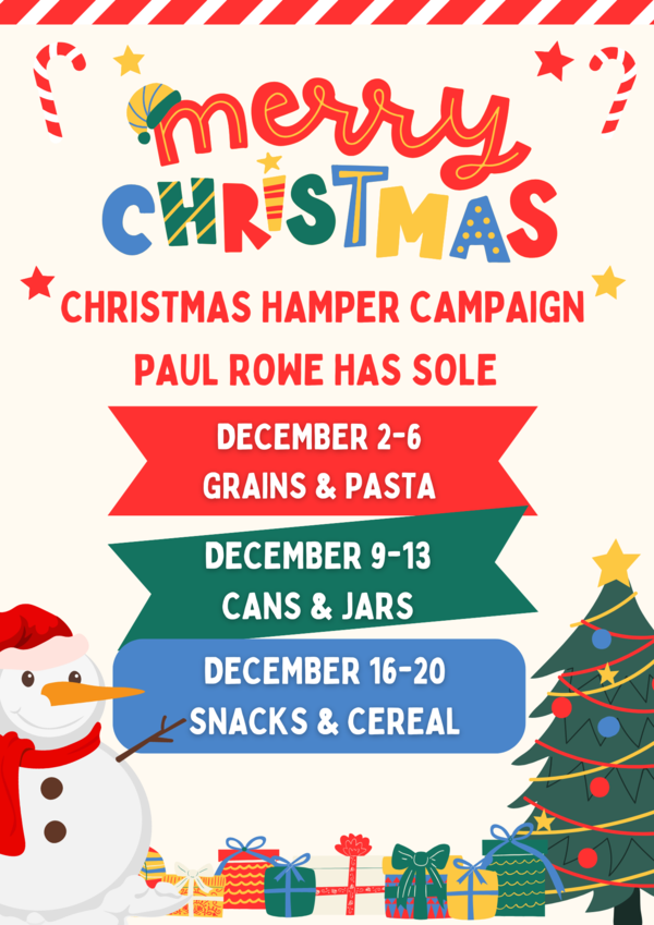 Christmas graphic sharing information about donations
