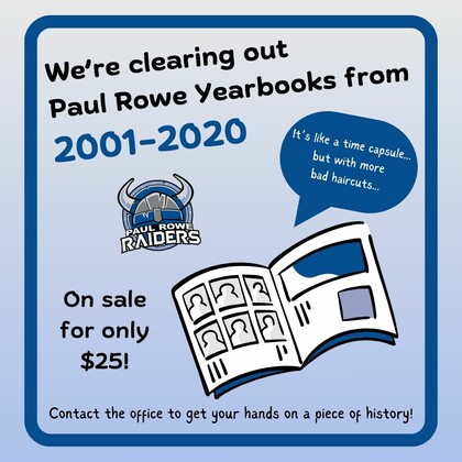 Infographic showing Yearbooks for sale, only $25 for yearbooks between 2001-2020.