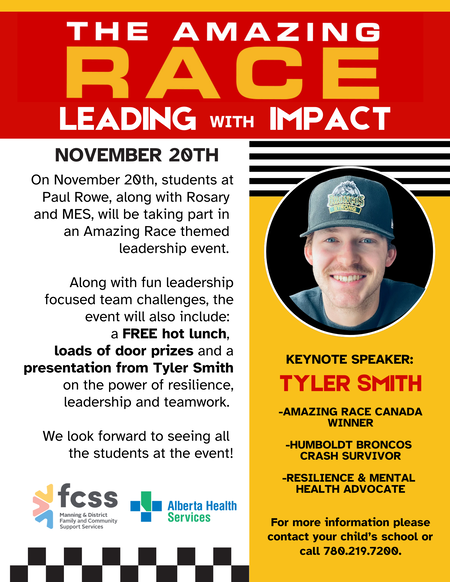 Image of Tyler Smith with brief description of the Youth Leadership event happening Nov. 20th.